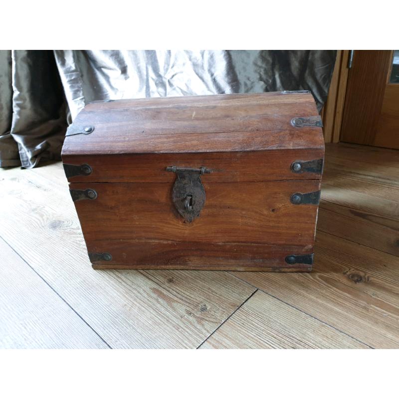 **?65** Antique Solid Wood Treasure Chest