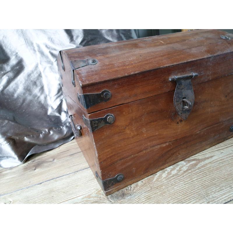 **?65** Antique Solid Wood Treasure Chest