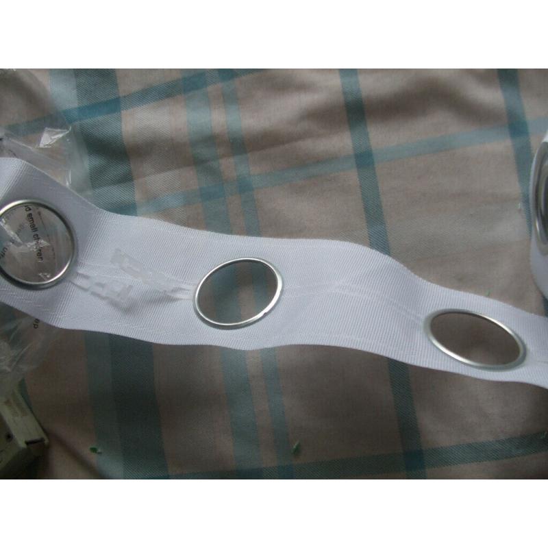 Curtain Eyelet Heading 200 inches (40 Eyes) tape. 48 eyelet rings still in packets Surplus items
