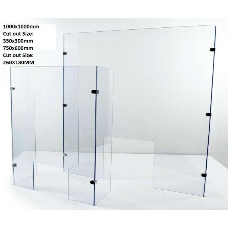 Sneeze Guard Counter Cough Screen Clear Virus Plastic Shield Protection