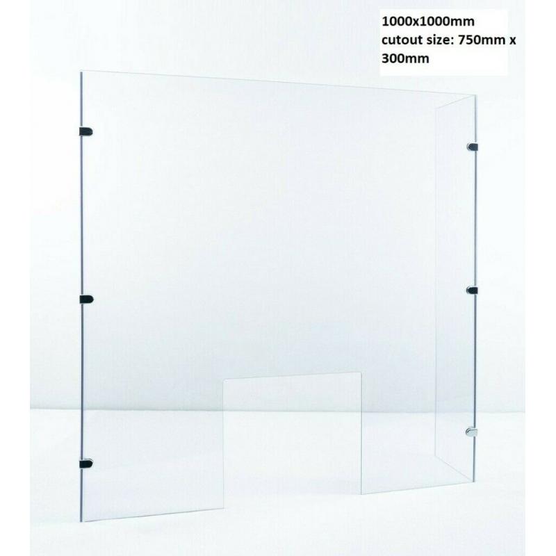 Sneeze Guard Counter Cough Screen Clear Virus Plastic Shield Protection