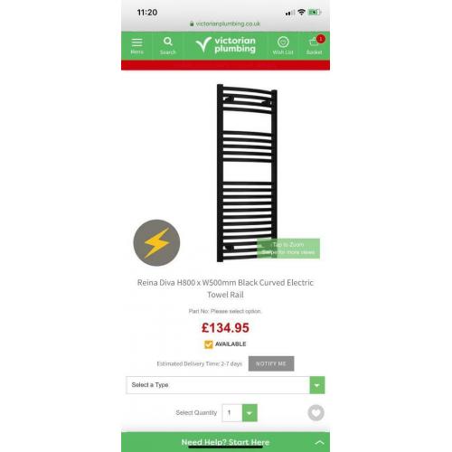 Reina electric towel radiator