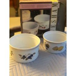 Royal Worcester Evesham Gold 2 piece souffl? set boxed