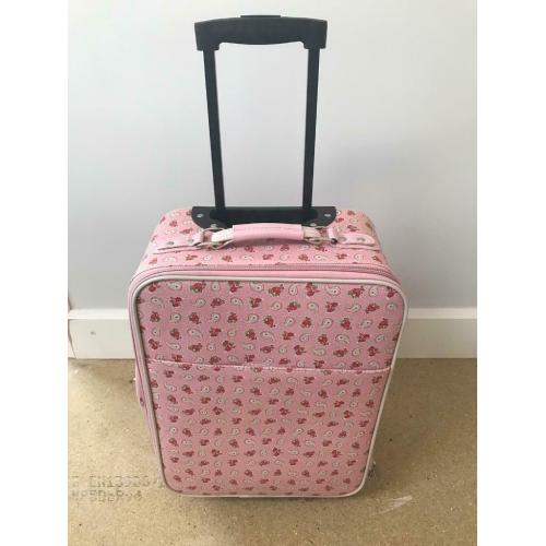 Child?s Pink Paisley Suitcase Pullalong on Wheels