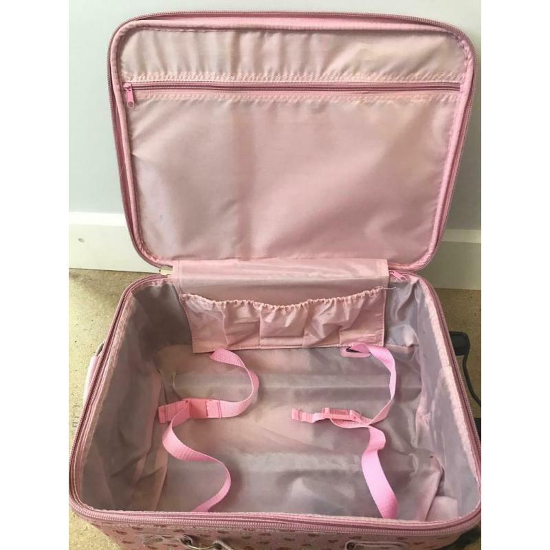 Child?s Pink Paisley Suitcase Pullalong on Wheels