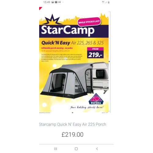 Star camp air awning 265
