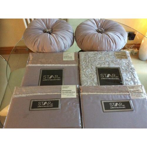 2x Double duvet sets, additional pillowcases & cushions-Julien Macdonald