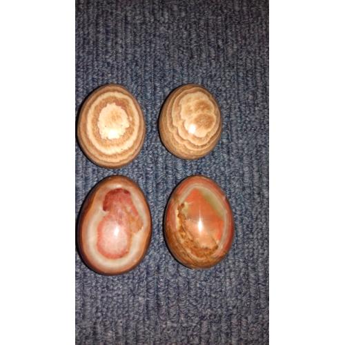 2 ceramic night sky jasper eggs and 2 other eggs