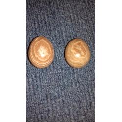 2 ceramic night sky jasper eggs and 2 other eggs
