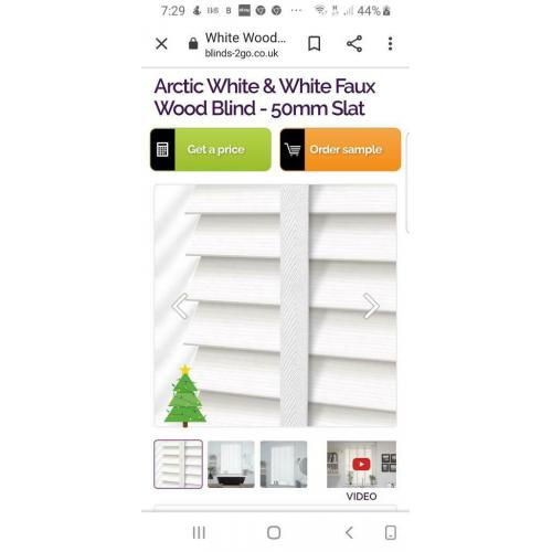 NEW Faux WHITE WOODEN BLIND