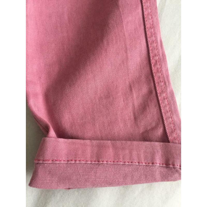 NEW GIRLS PINK COTTON SEQUIN TROUSERS
