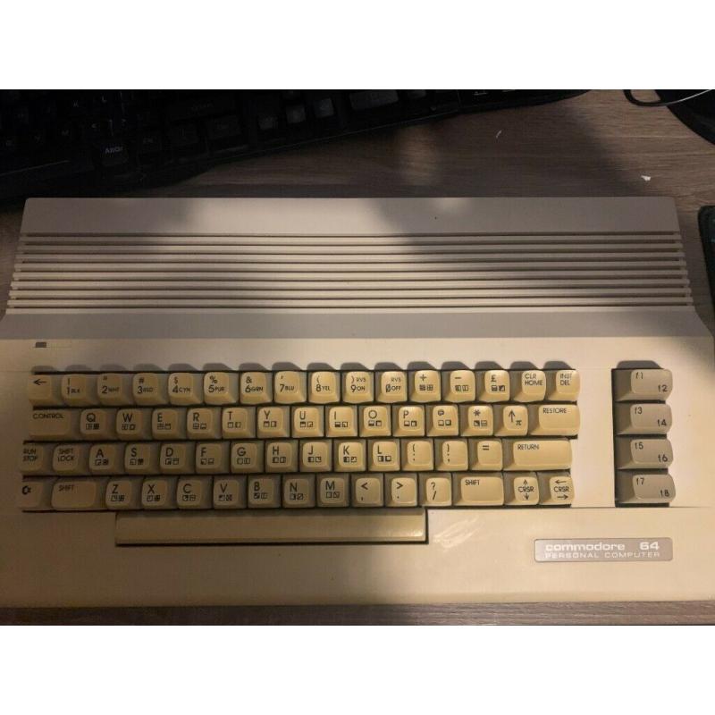 Commodore 64 C64 Computer and Power Supply Unit with Games