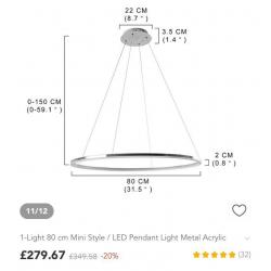 LED Pendant Light Metal Acrylic