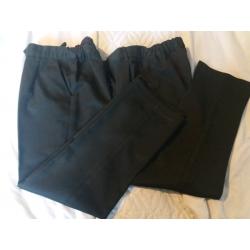 2 Pairs of Boys F&F Black School Trousers 10-11 Years