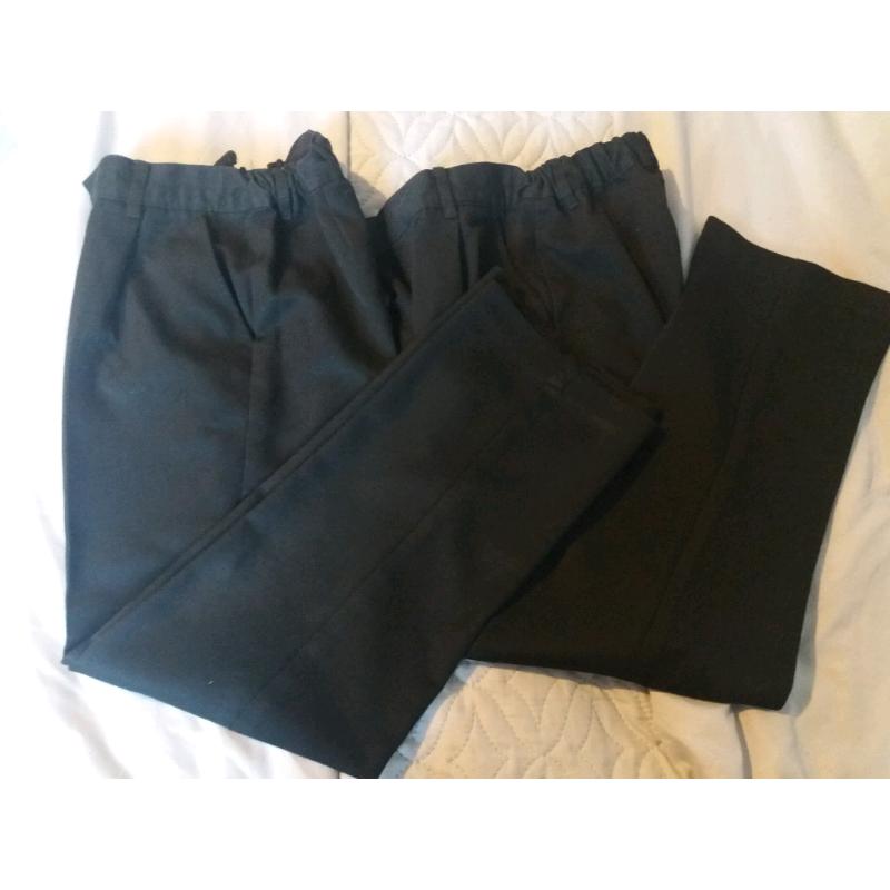 2 Pairs of Boys F&F Black School Trousers 10-11 Years