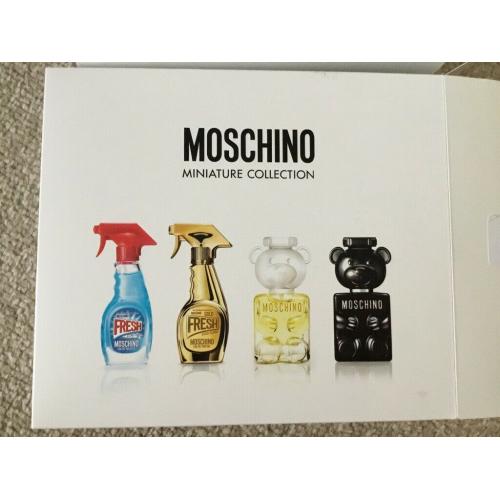 Moschino Christmas 2020 This collection contains 5ml miniatures of four Moschino fragrances,