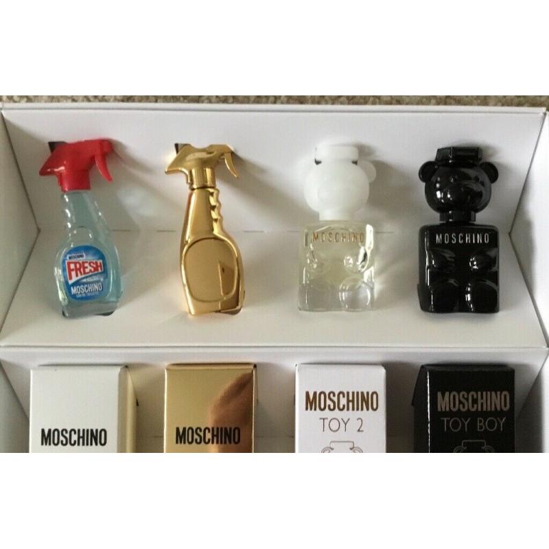 Moschino Christmas 2020 This collection contains 5ml miniatures of four Moschino fragrances,