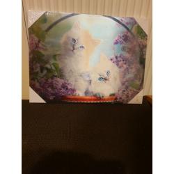 3D cute kittens wall hanging picture
