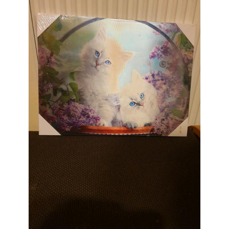 3D cute kittens wall hanging picture