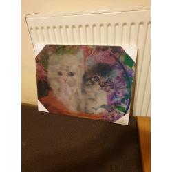3D cute kittens wall hanging picture