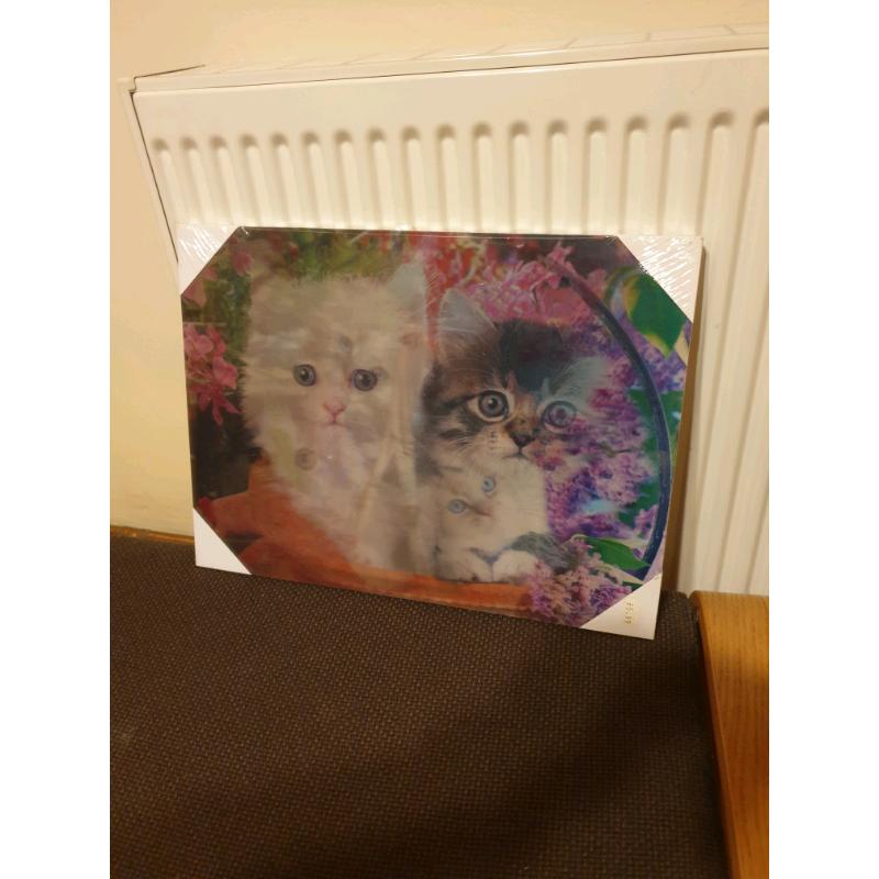3D cute kittens wall hanging picture