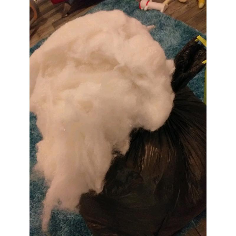 Stuffing for toys or cushions. 2 bin bags. Full