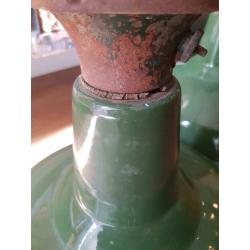 Vintage WW2 enamel Benjamin pendant factory lights