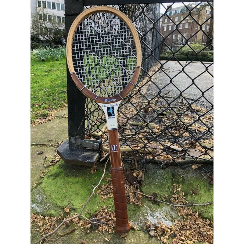 Tennis wooden racket Wilson Chris Evert Autograph Edition