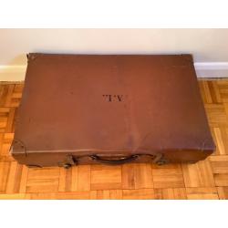 Set of 3 Vintage Brown Leather Suitcases, perfect for storage, props and interior design display