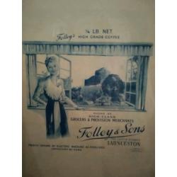 Vintage 1940s advertising coffee print
