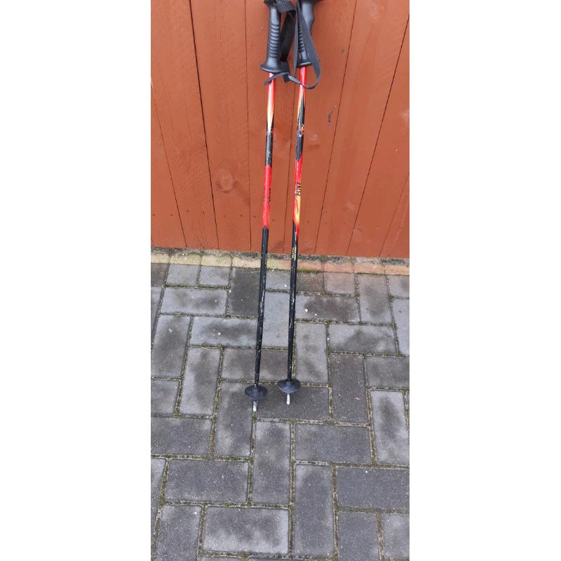 Junior 120 skis and poles for sale.