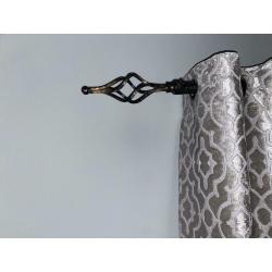 3.2m Curtain pole black with distressed gold effect