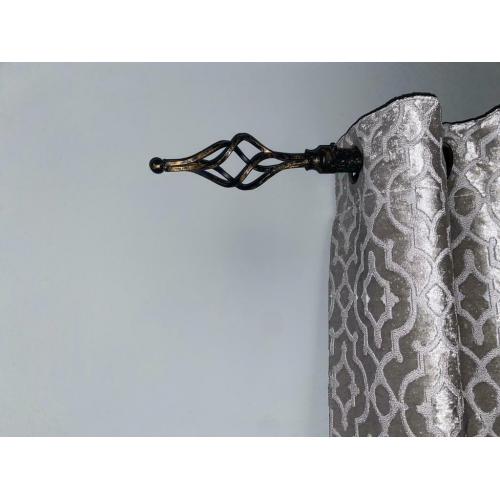 3.2m Curtain pole black with distressed gold effect