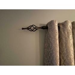 3.2m Curtain pole black with distressed gold effect