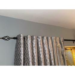 3.2m Curtain pole black with distressed gold effect