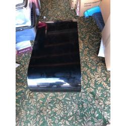 Black glass tv stand