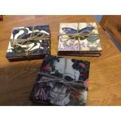 Decorated tiles sets of 4