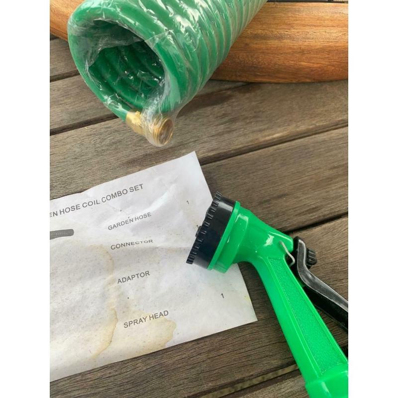 20m coiled hosepipe kit with fittings