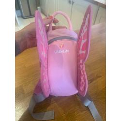 LittleLife Butterfly Toddler Backpack, Pink