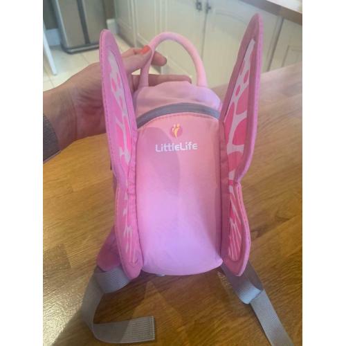 LittleLife Butterfly Toddler Backpack, Pink