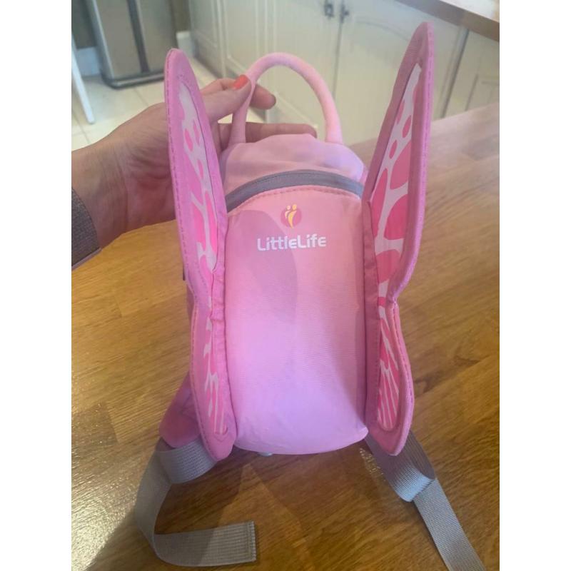 LittleLife Butterfly Toddler Backpack, Pink