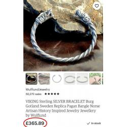 VIKING BRACELET - Gotland Arm Ring - .925 Silver - NORSE/PAGAN JEWELLERY