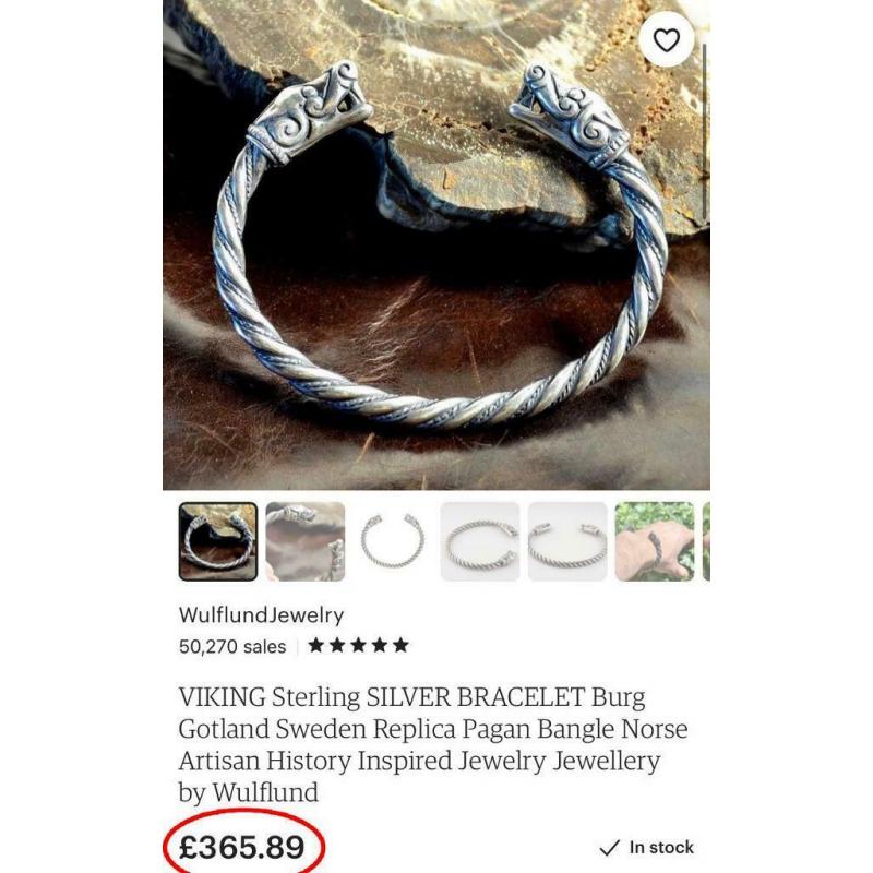 VIKING BRACELET - Gotland Arm Ring - .925 Silver - NORSE/PAGAN JEWELLERY