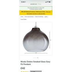 Black smoke glass pendant light shade
