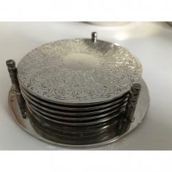 Silver coasters. Decorative.
