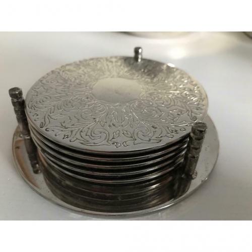 Silver coasters. Decorative.
