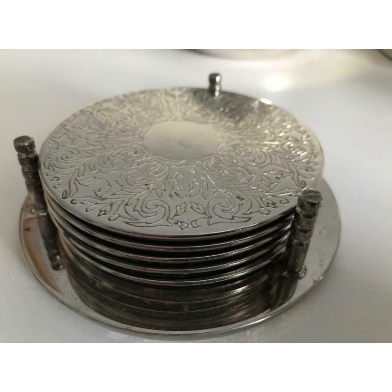 Silver coasters. Decorative.