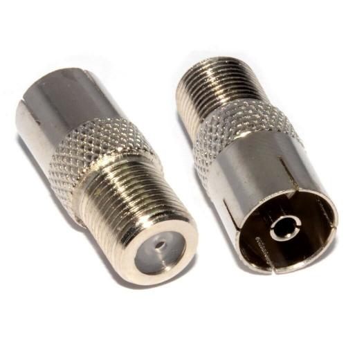 x7 NEW Coax Female Plug F Connecter Socket to Adaptors Screw Twist Aerial TV Video RF Nickel Plated