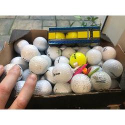 Golf balls job lot over 60, inc 3 new yellow Srixon AD333