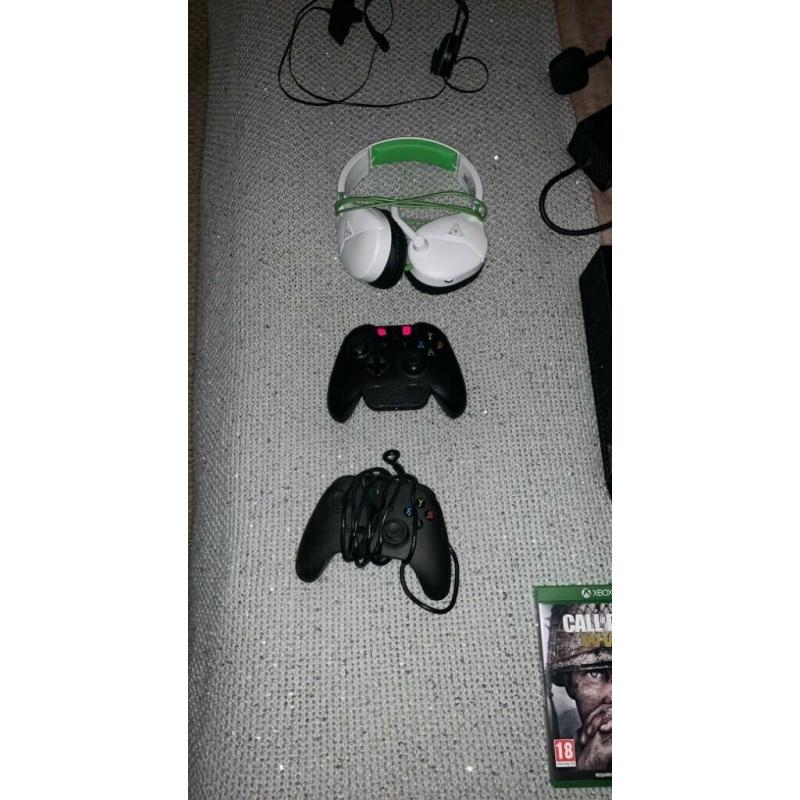 BACK AVAILABLE!! Xbox One 500GB 2 Controllers, Turtle beach headset and 5 Games
